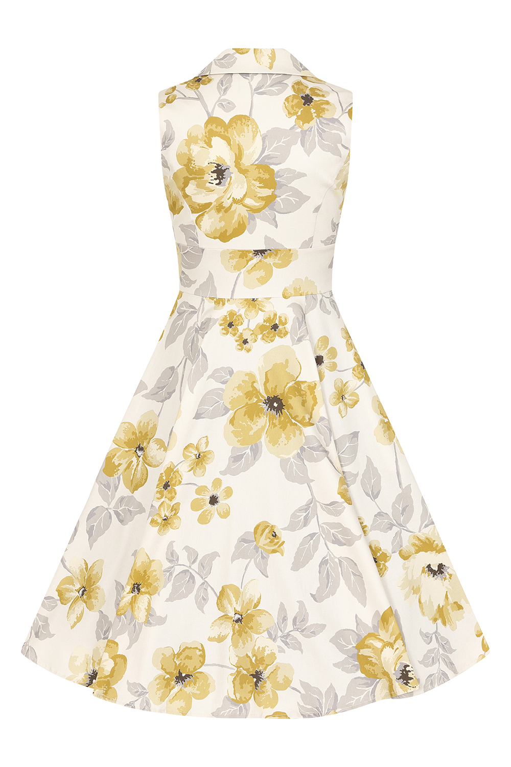 Brooke Floral Swing Dress in white - Hearts & Roses London