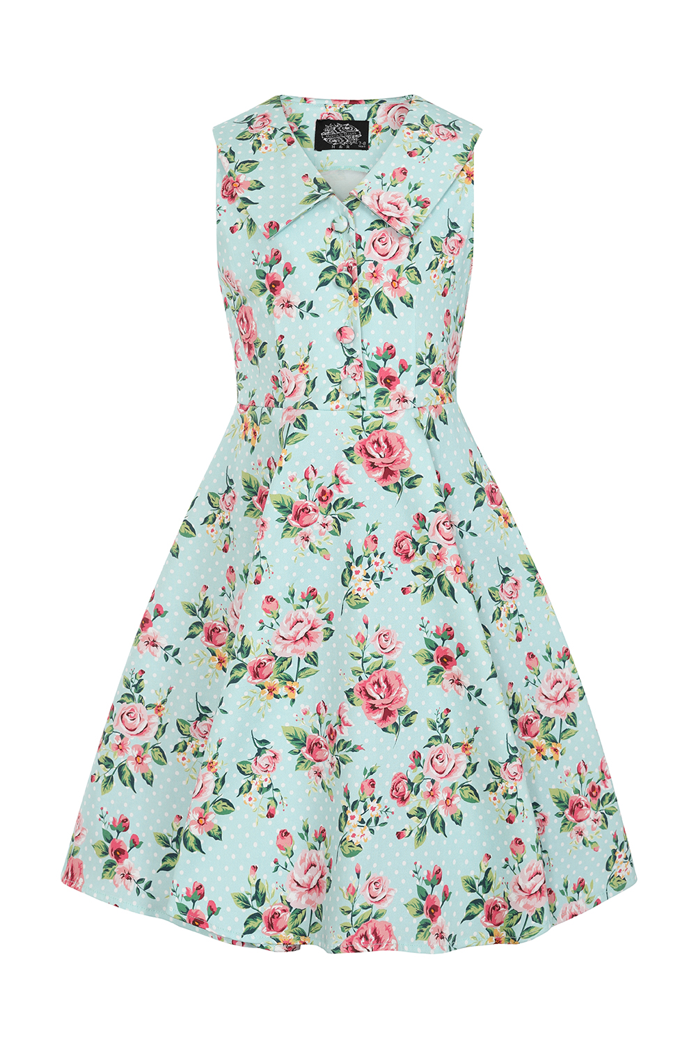 Heidi Floral Swing Dress in Kids in Blue - Hearts & Roses London