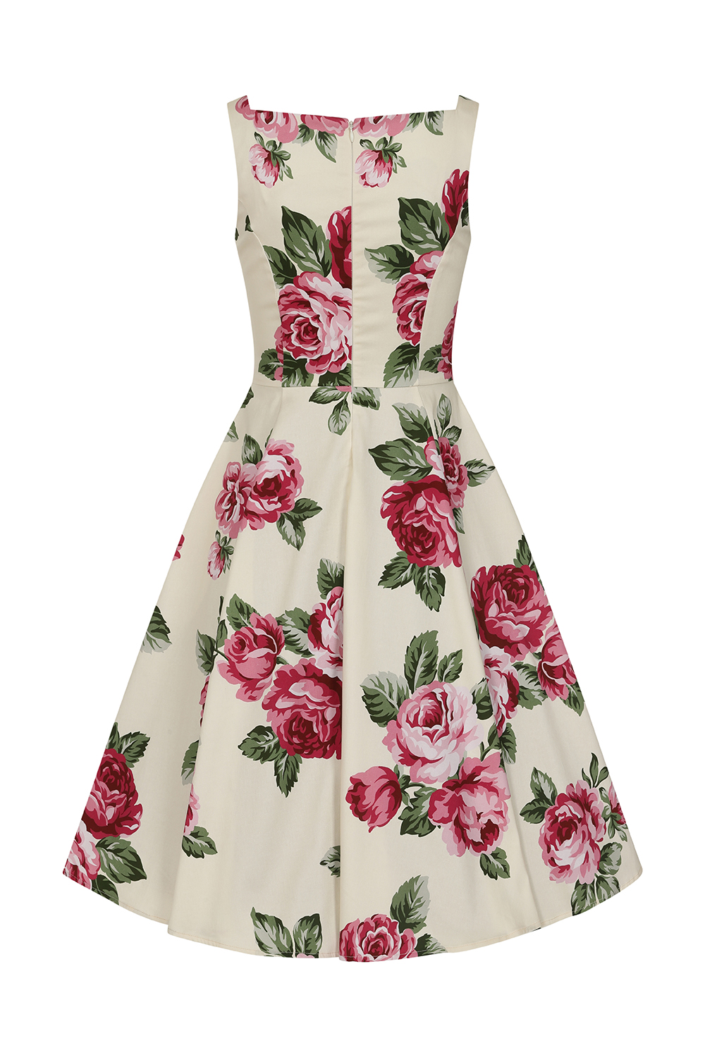 Ariana Floral Swing Dress in Cream - Hearts & Roses London