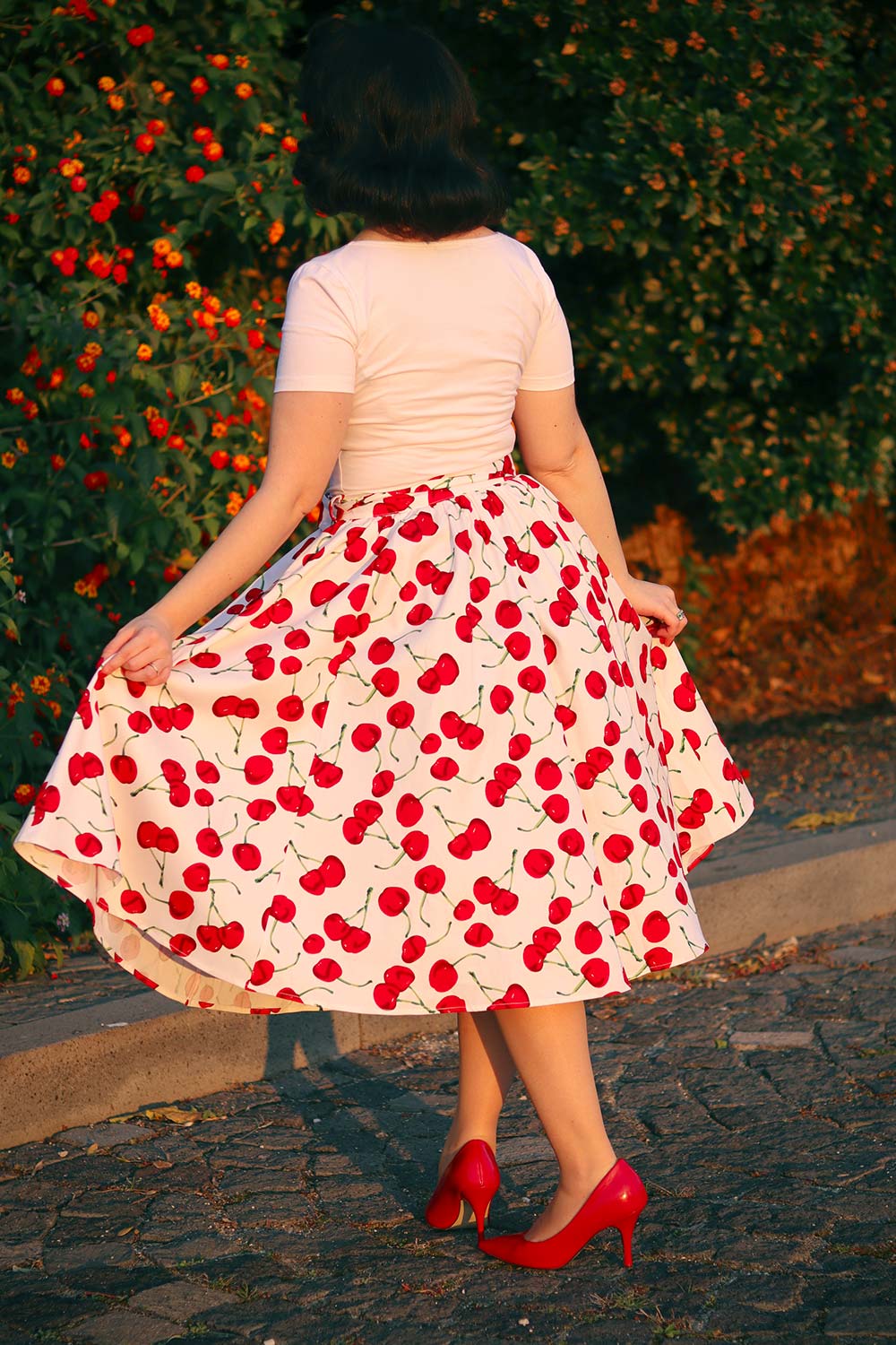 Amelie Cherry Swing Skirt