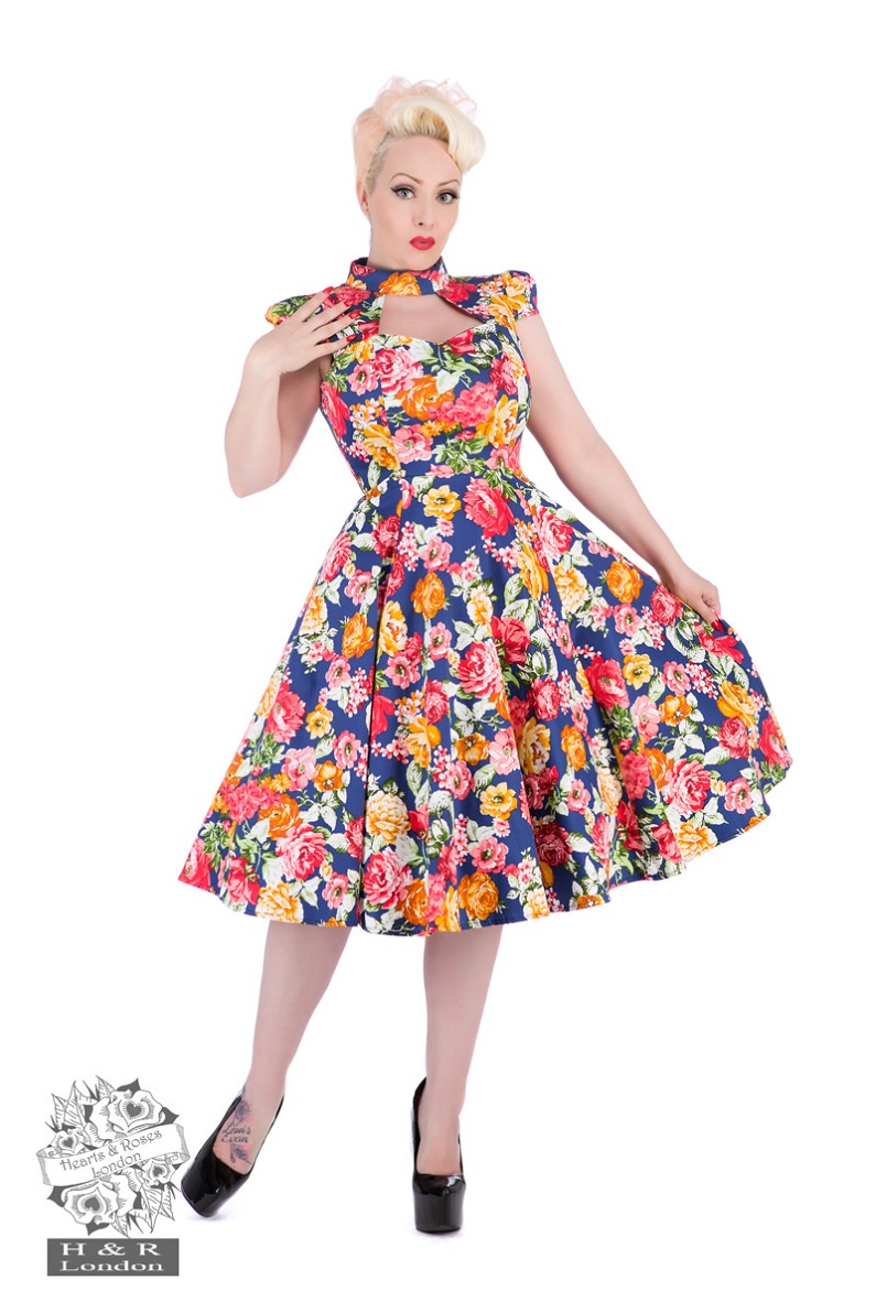 Tropical Floral Swing Dress - Hearts & Roses London