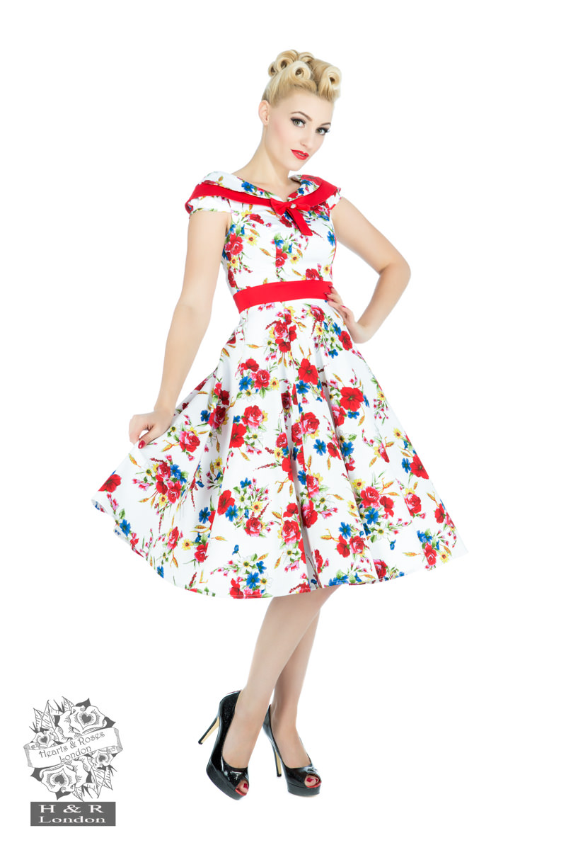 Darling Tea Dress in white - Hearts & Roses London