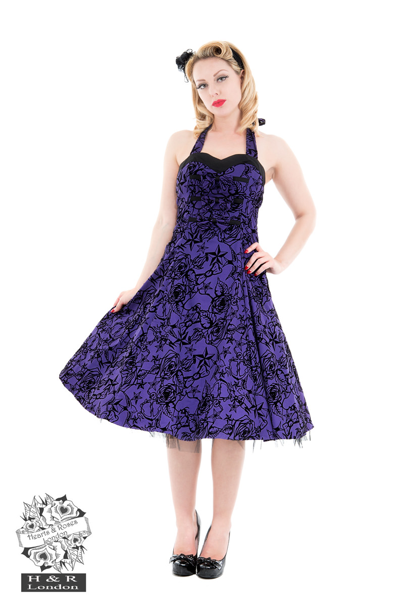 purple taffeta dress
