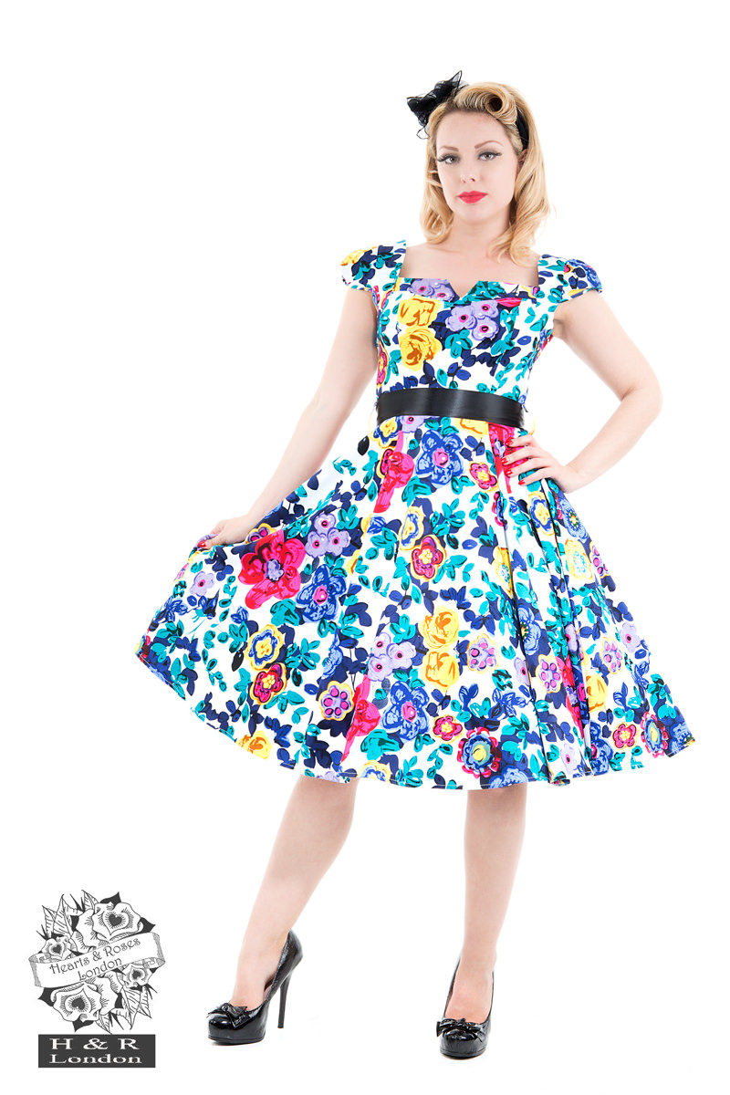 Freya Floral Day Dress - Hearts & Roses London