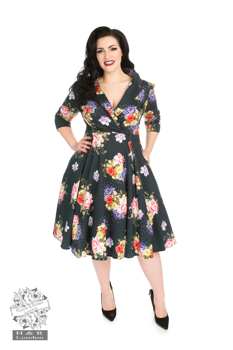 Stardust Floral Swing Dress - Hearts & Roses London
