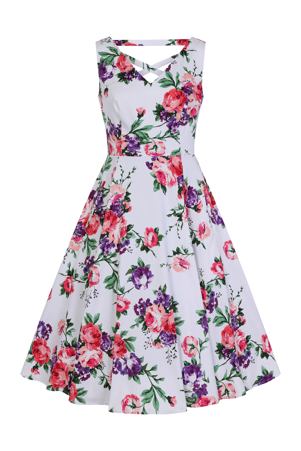 Molly Rose Swing Dress in white - Hearts & Roses London