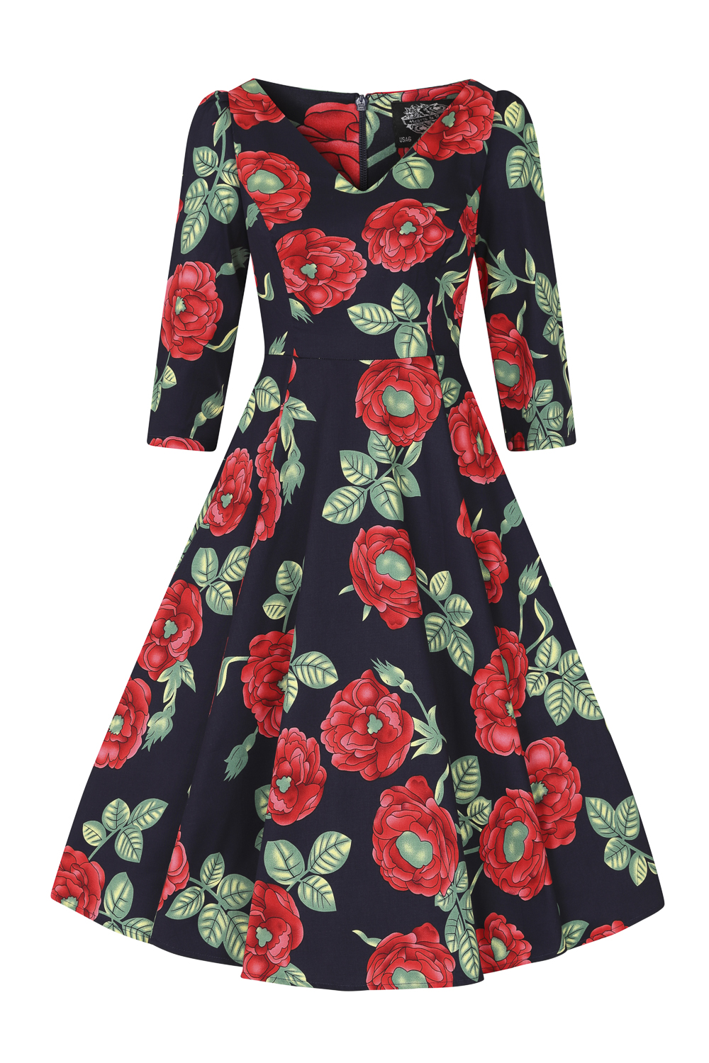 Lillian Rose Swing Dress in Navy - Hearts & Roses London