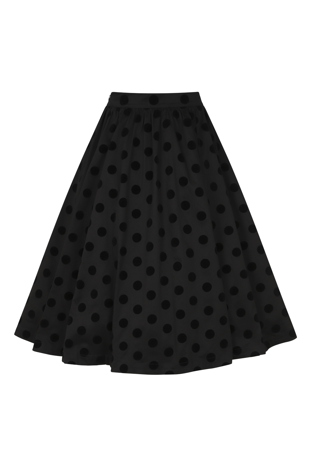 Suzie Swing Skirt in Black Flocking - Hearts & Roses London