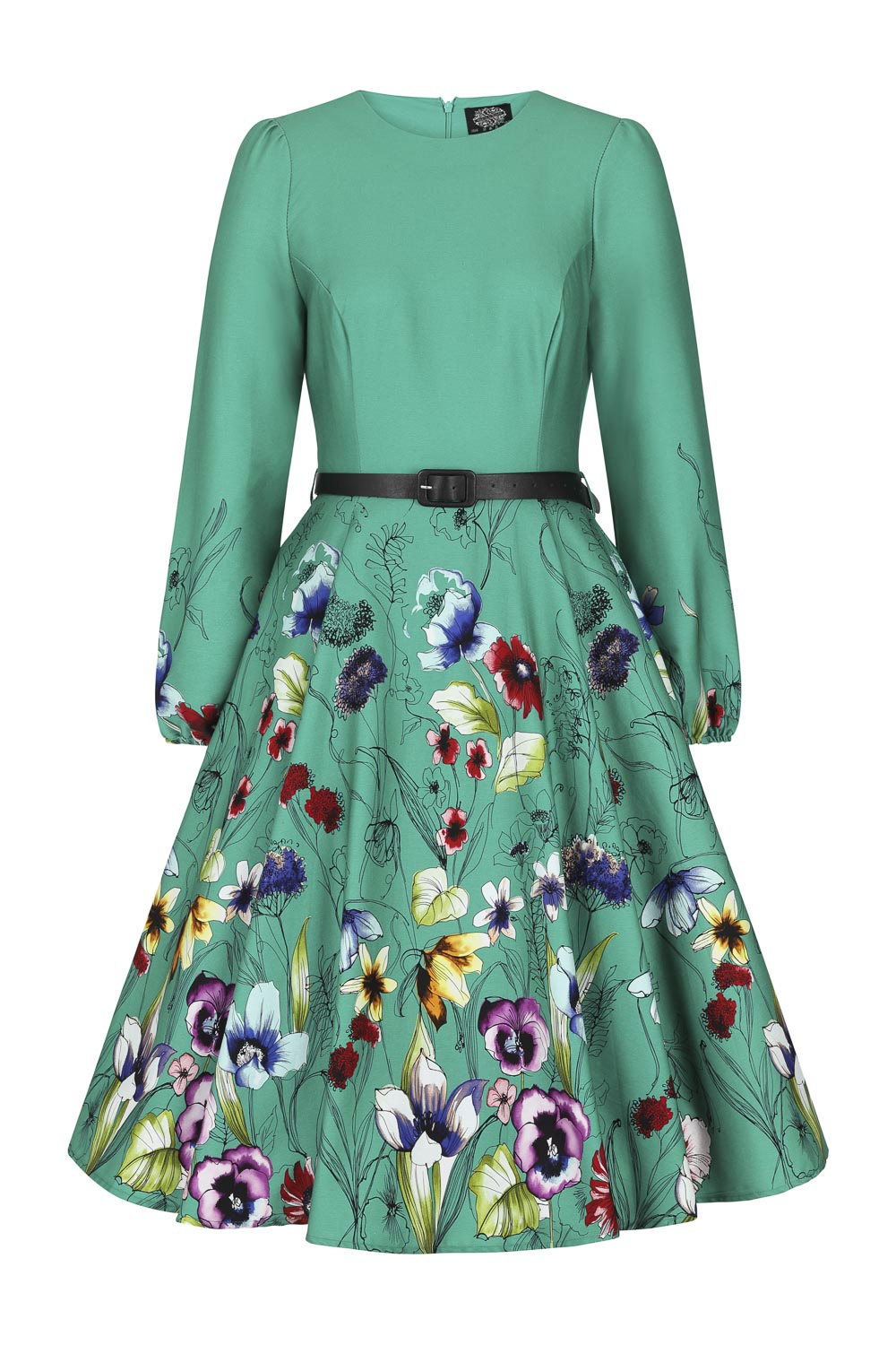 Milana Swing Dress in Green - Hearts & Roses London