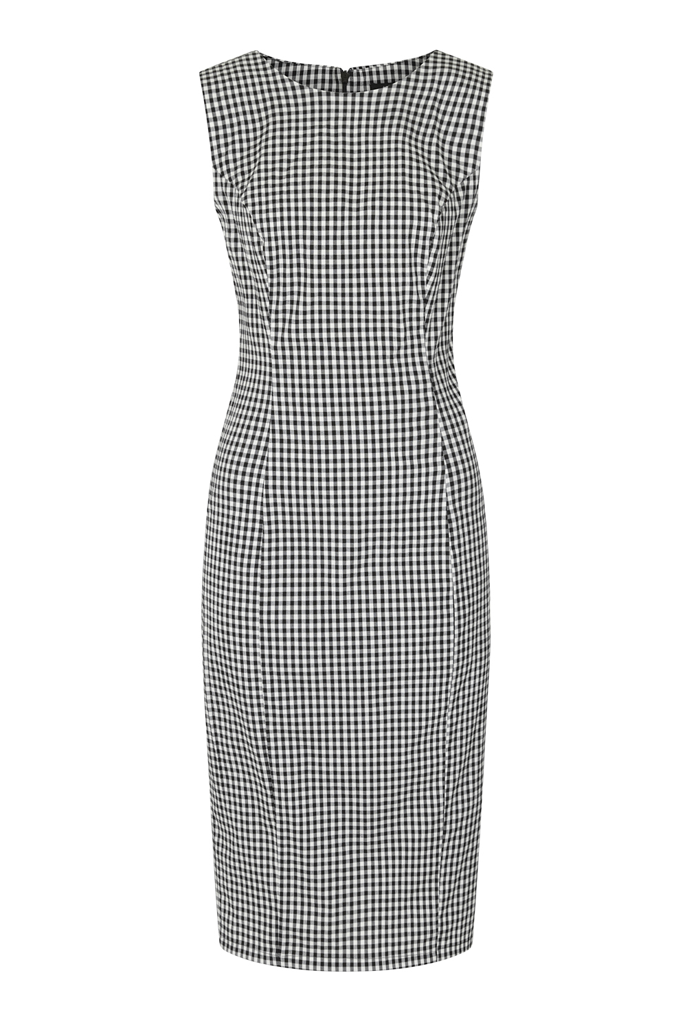 Gabrielle Gingham Wiggle Dress in Black/Grey - Hearts & Roses London