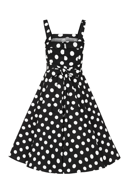 Priscila Polka Dot Swing Dress in Black in Black/White - Hearts & Roses ...