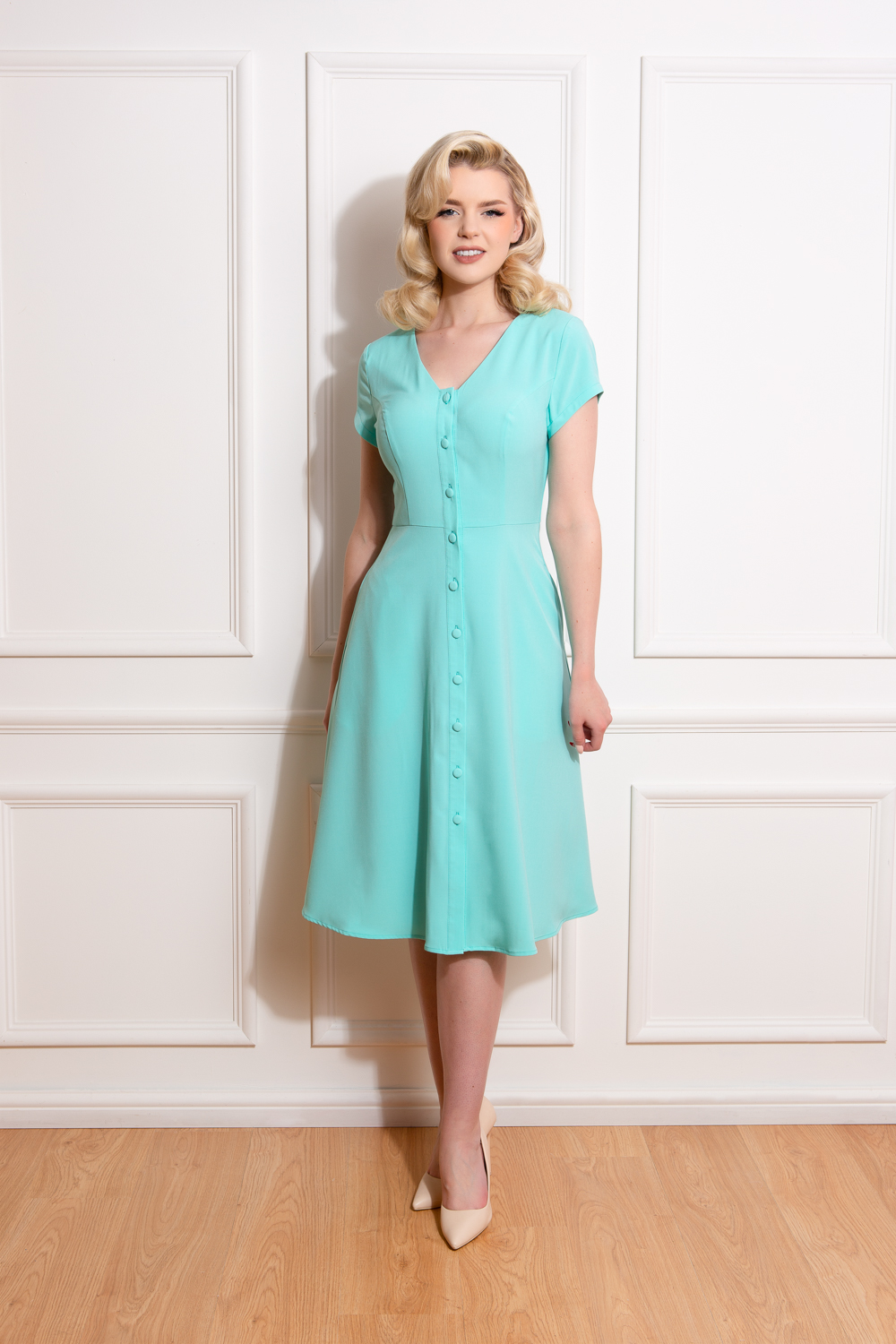 Ivy Swing Dress in Green - Hearts & Roses London