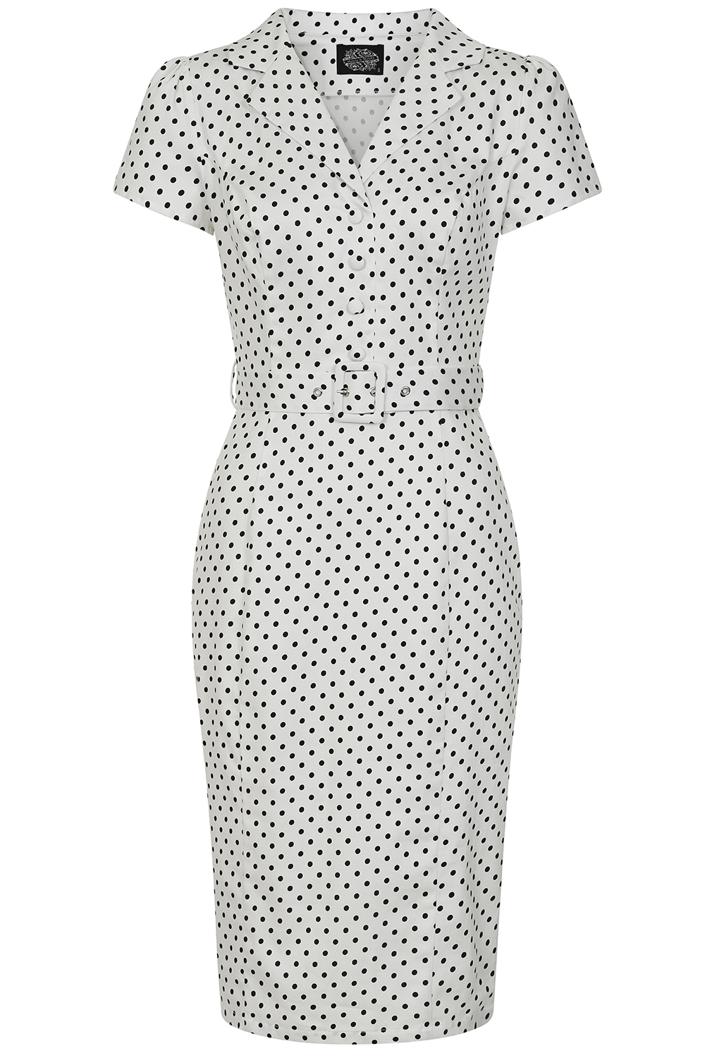 Elise Polka Dot Wiggle Dress - Hearts & Roses London