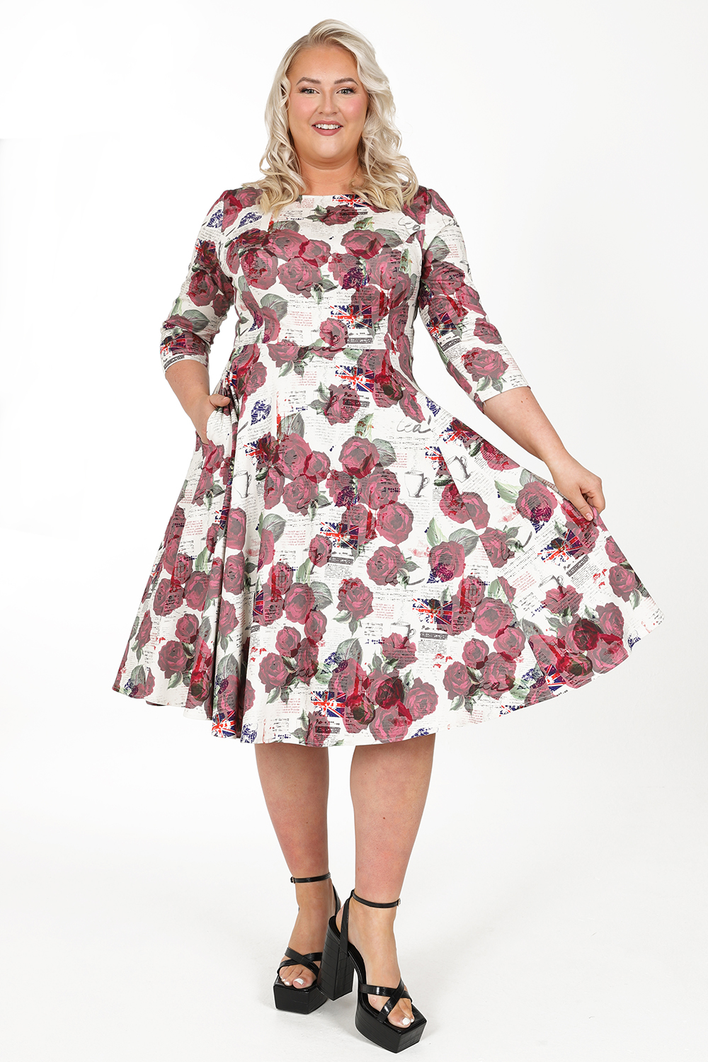 Poppy Flower Dress, Plus Size Dress, Printed Dress, Summer Dress, Plus Size  Clothing, Midi Dress, Floral Dress, Evening Dress, 1950's Dress -   Canada