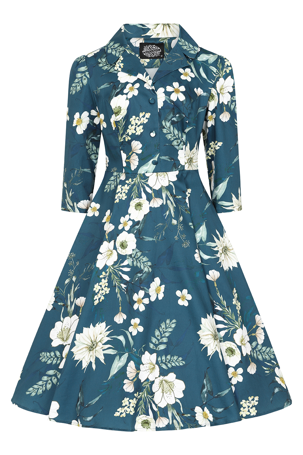 Petal Floral Swing Dress in Extended Sizing - Hearts & Roses London